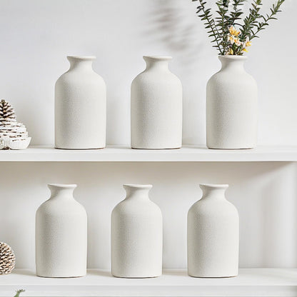Modern Small Flower Vases 8 Pack - Ceramic, White