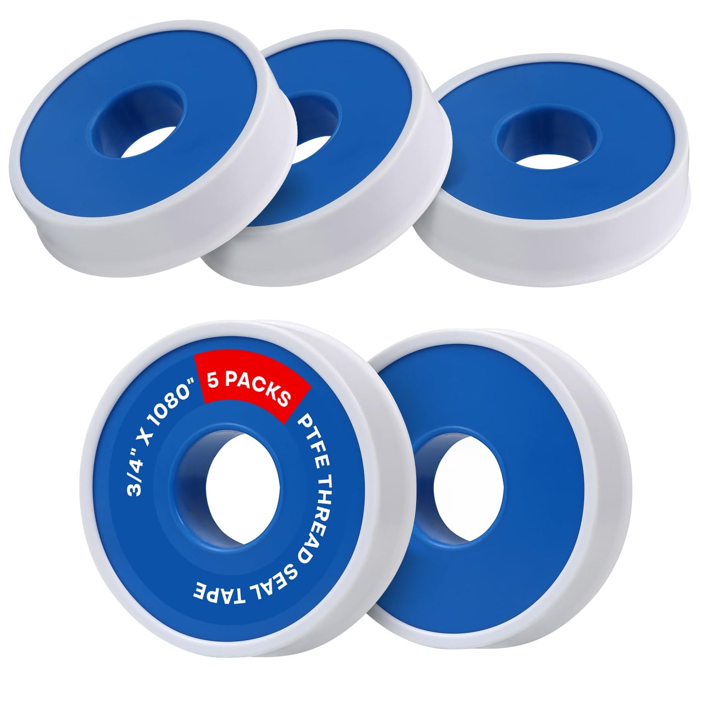 Supply Giant Plumbers PTFE Tape 3/4" W x 260" L Pipe Thread Tape, High Density Thread Sealant Tape Water Seal Plumbing Tape for Shower Head, Pipes, Gas Lines, Leak Prevention