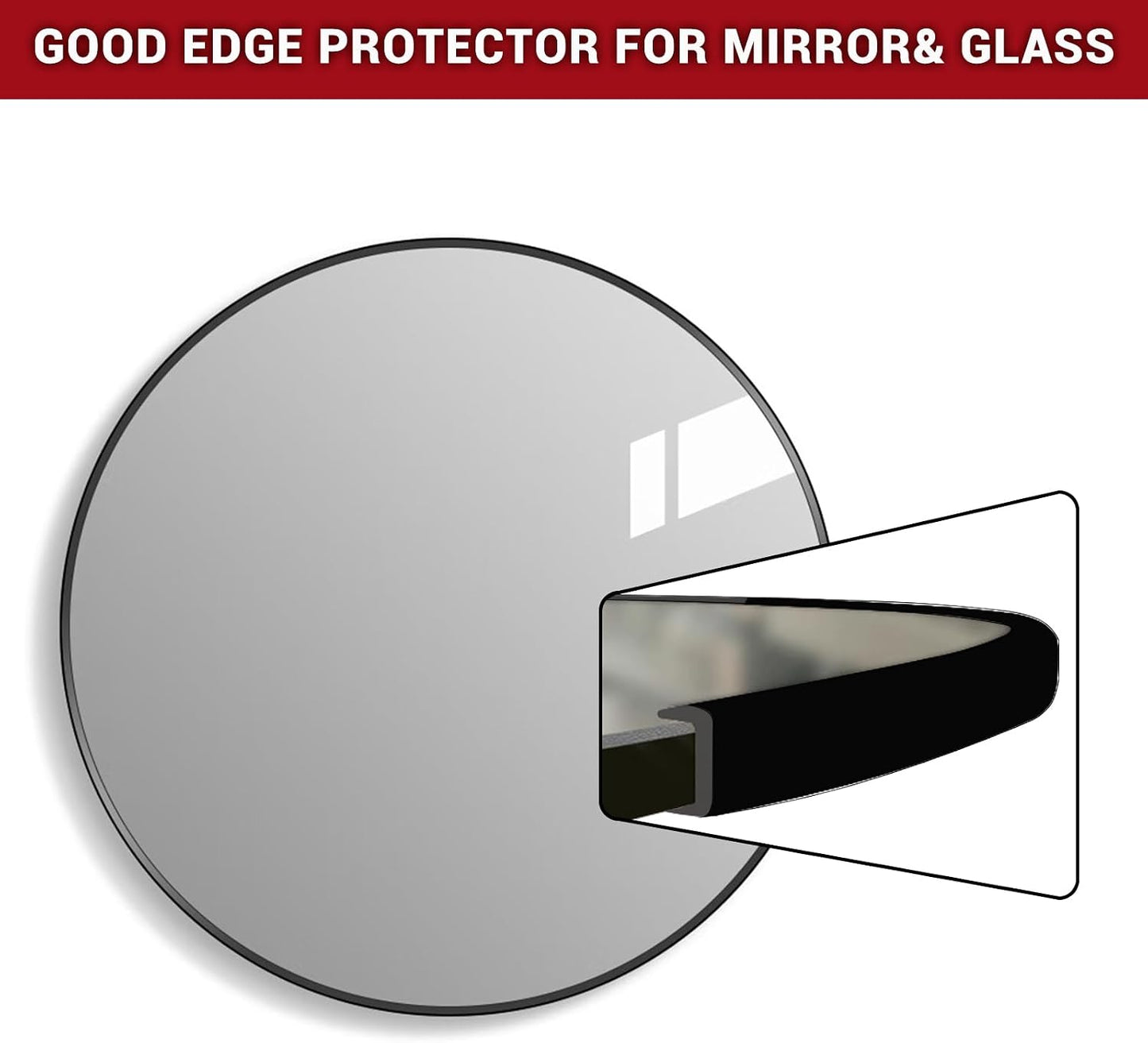 Slimline Cabinet Door Edge Protector, 3/4" Self Adhesive Peel and Stick Rubber Edge Guards, Flexible U Shaped Strips for Kitchen & Garbage Drawer Fronts, Edge Trims for Desks and Shelfves, Black, 10Ft