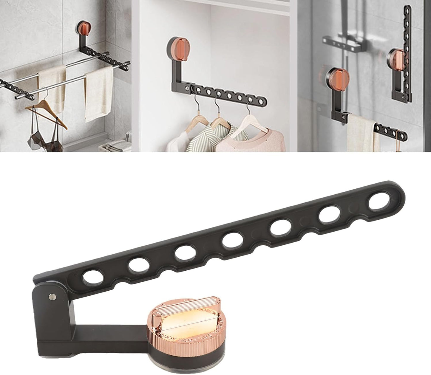 Wall Mounted Multifunctional Folding Clothes Drying Rack Sturdy Aluminum Alloy Laundry Hanger for Balcony RVs Apartments