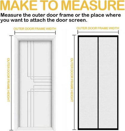 Magnetic Screen Door - 38"x83" Heavy Duty Mesh for Entry Front Back Patio Sliding Door, Self Sealing Hands Free, Bug Proof, Windproof Clips, No Drill Easy Install, Pet & Child Friendly, Black
