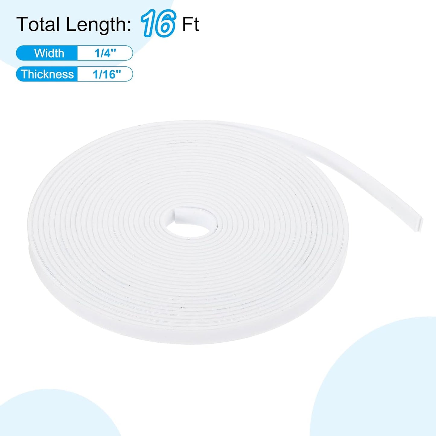 PATIKIL Weather Stripping Door Seal Strip, 3/8 Inch x 1/4 Inch x 32 Ft Self Adhesive Soundproof High Density Foam Tape Insulation for Door Window Air Conditioning, White - Colors A