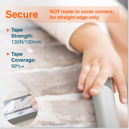 Roving Cove HeftyFit Edge Protector for Baby Proofing (6ft Large Edge Only), Heavy-Duty Soft Furniture Edge Bumper Guards, Desk Edge Cushion, Wall Corner Covers, 3M Adhesive, Oyster White (Off White)