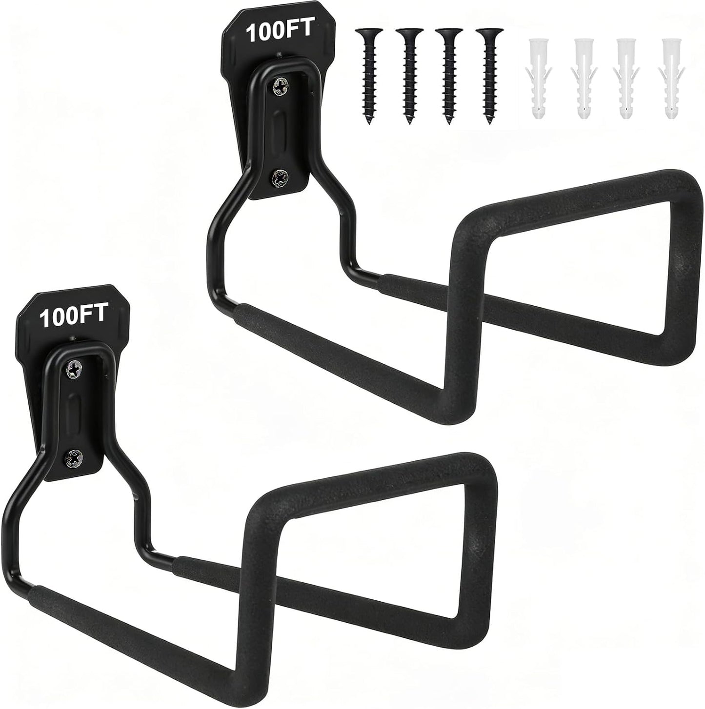 Metal Garden Hose Holder, Heavy Duty Wall Mount Hose Hanger for 150 FT | Rust-Resistant Wall Mount Hose Holder for Garden, Water & Expandable Hoses, Garage, Patio, Yard, Shed & Outdoor Storage