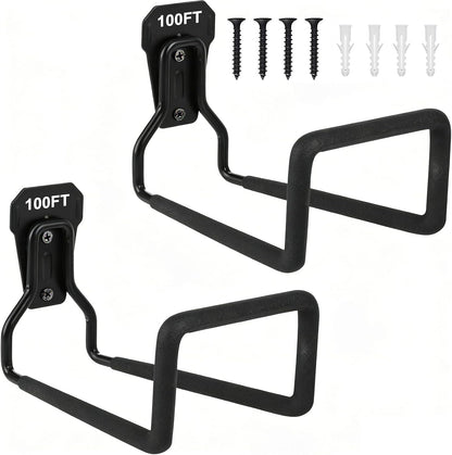 Metal Garden Hose Holder, Heavy Duty Wall Mount Hose Hanger for 150 FT | Rust-Resistant Wall Mount Hose Holder for Garden, Water & Expandable Hoses, Garage, Patio, Yard, Shed & Outdoor Storage