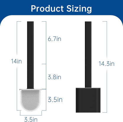 TEITEAI RV Toilet Bowl Brush - Silicone Bristles, Gentle on Toilets | Wall-Mounted for RVs, Trailers, Campers | Anti-Roll, Anti-Drip Design for Travel-Friendly Convenience