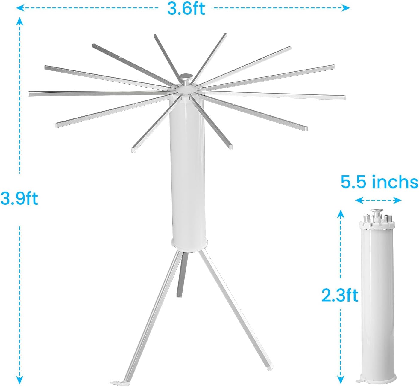 JOOM Tripod Clothes Drying Rack, Garment Rack Portable and Foldable Space Saving Laundry Drying Rack - Drying Rack Clothing Floor Folding Balcony Bedroom Household Wooden