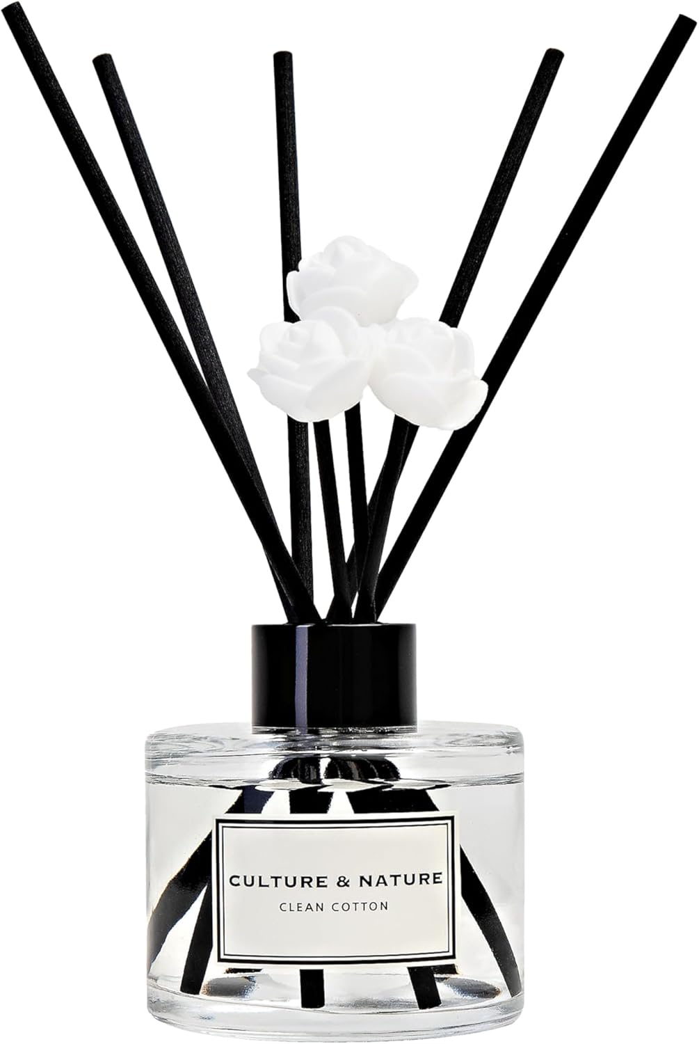 CULTURE & NATURE Reed Diffuser Set 4oz (120ml) Vanilla Scented Diffuser with Sticks Home Fragrance Reed Diffuser for Bathroom Shelf Decor