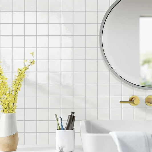 STICKGOO 10 Sheets Peel and Stick Backsplash - 9" x 9" 4D Adhesive Peel and Stick Tile Backsplash for Kitchen&Bathroom