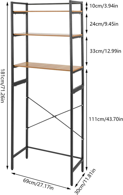 Over The Washer and Dryer Storage Shelf, 3-Tier Floor-Standing Storage Rack Metal Utility Organizer for Laundry Room Bathroom Kitchen