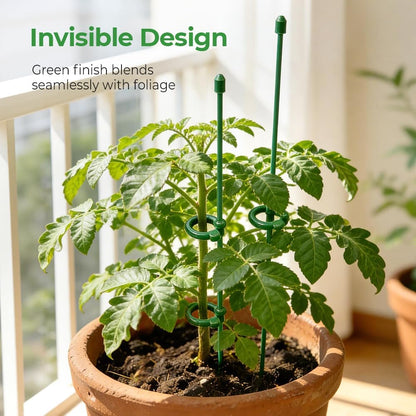Adjustable Plant Support Stakes with Clips for Tomato and Flower | Garden Plant Support Sticks 10.6/14.6in, Monstera Plant Support, Plant Holder for Indoor Outdoor Plants Vegetable