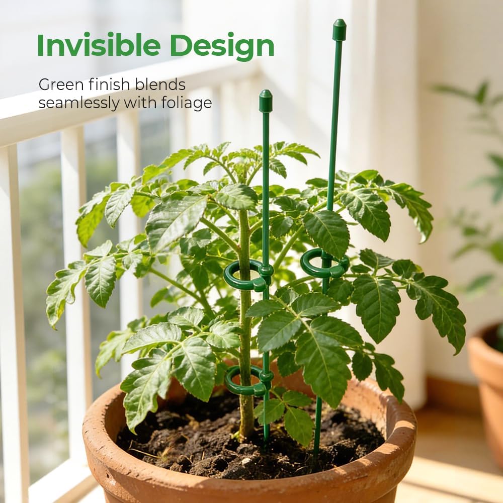 5 Pack Stackable Monstera Plant Support, Garden Plant Stakes for Indoor and Outdoor Plants, Climbing Plant Support Structures Plant Holder Stick Moss Pole for Support Tall Potted Plants (5 Pack)