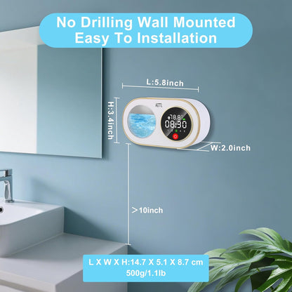 Automatic Foam Soap Dispenser Touchless Wall Mounted, USB-C Rechargeable with Smart Screen Temperature Display & Ambient Light, 7 Adjustable Levels, 16.9 oz for Kitchen Bathroom Commercial,White