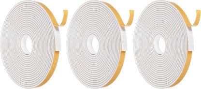 MECCANIXITY Weather Door Seal Strip Tape, Door Insulation Stripping Single Side Strong Self Adhesive Foam Tape Gap Filler for Door, Window, 1/4 Inch x 1/16 Inch x 32 Feet White 2 Pack