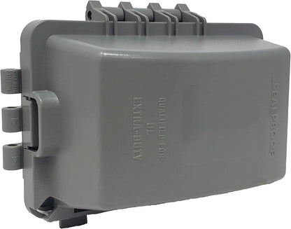 Sealproof 1-Gang Weatherproof In Use Outlet Cover | Horizontal/Vertical Outdoor Plug and Receptacle Protector, Lockable Bubble Cover, UL Extra Duty Compliant, 18 Configurations, Gray