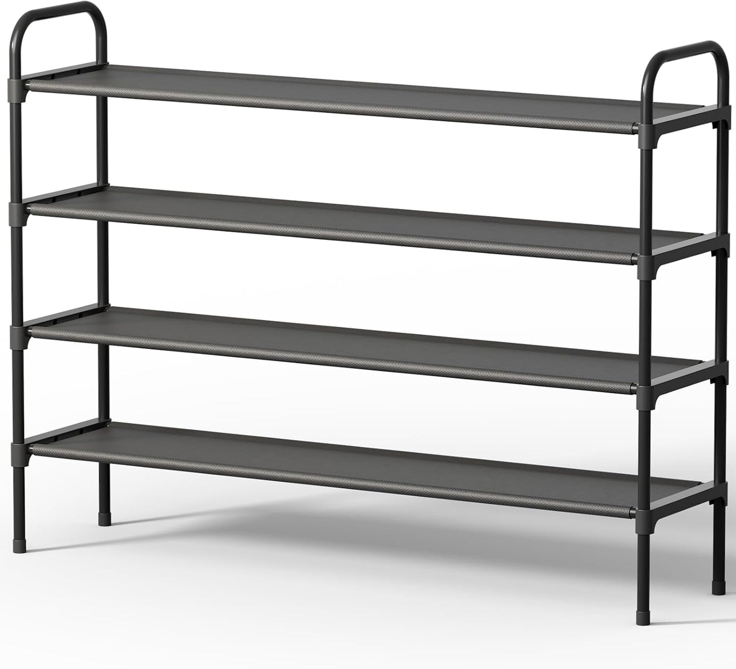 Kitsure Shoe Rack, 39" Wide Extra-Long Shoe Organizer, 3-Tier, Black | Closet, Front Door Entrance, Entryway, Stackable & Detachable Shelf, Closet Organizers and Storage