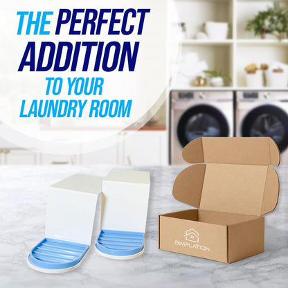 Simplation [2 Pack] Laundry Detergent Cup Holder, Detergent Drip Catcher (Upgraded Drip Tray), No More Mess or Leaks, Grip Style
