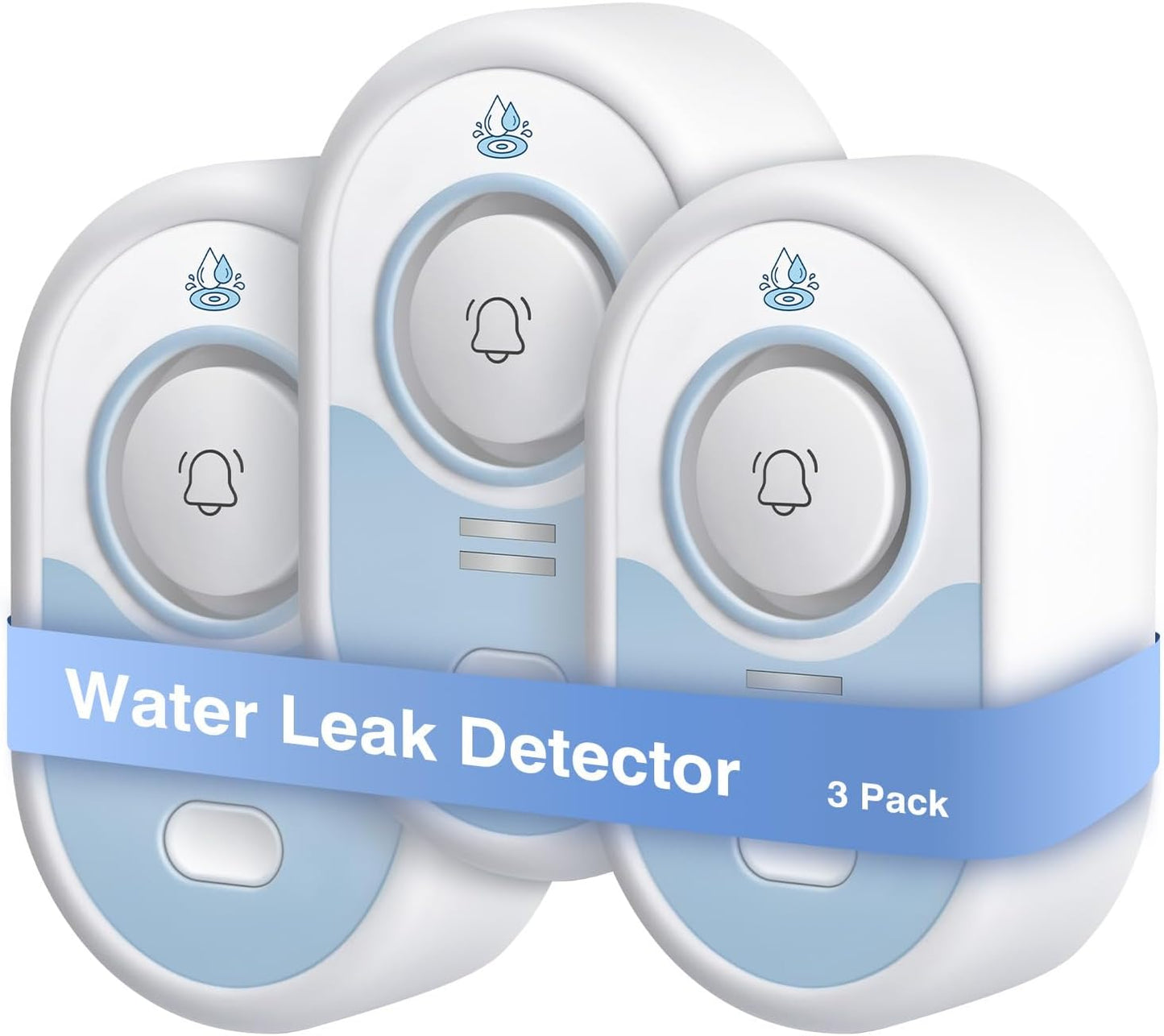 Water Leak Detector 5 Pack, 5-Year Battery Life, Water Alarm with Low Battery Warning, 100dB Loud Sound and Self-Test Function, IP66 Waterproof for Home Basement Kitchen(Not Support Wi-Fi)