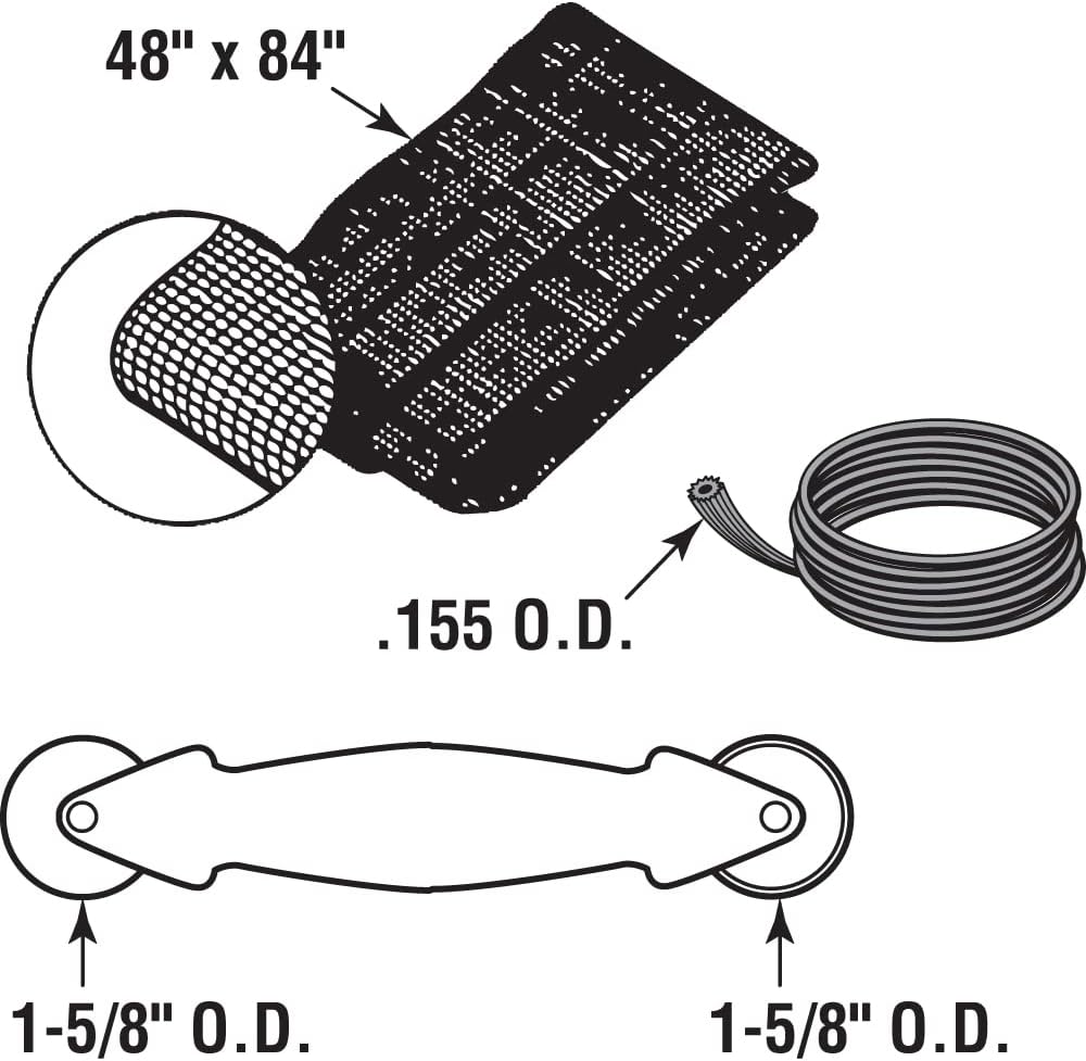 Prime-Line P 7515 Screen Door Repair Kit, 36 In. x 84 In. | Rolling Tool Included, Charcoal Fiberglass Screen Cloth, Black Spline, For Windows or Patio Doors