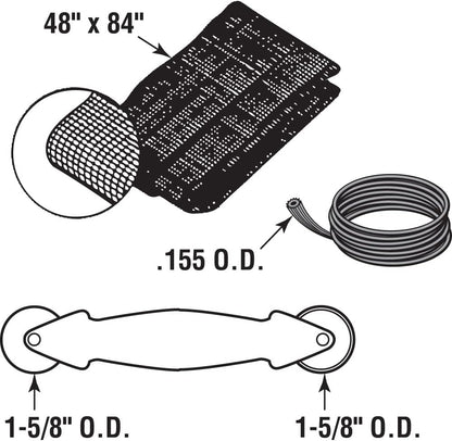 Prime-Line P 7515 Screen Door Repair Kit, 36 In. x 84 In. | Rolling Tool Included, Charcoal Fiberglass Screen Cloth, Black Spline, For Windows or Patio Doors