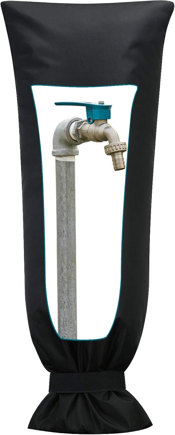 Frienda Outdoor Faucet Cover for Winter Freeze Protection 25'' x 10'' Winter Outside Large Backflow Preventer Insulation Spigot Hose Bib Cover for Garden Lawn Faucet Yard Hydrant(Green,2 Pieces)