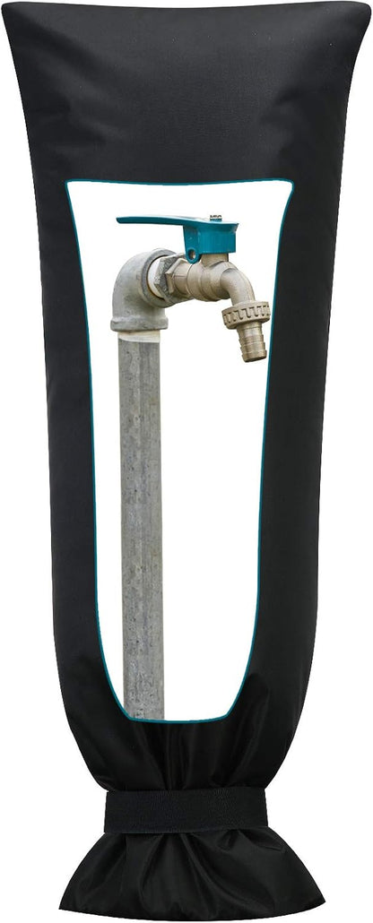 Frienda Outdoor Faucet Cover for Winter Freeze Protection 25'' x 10'' Winter Outside Large Backflow Preventer Insulation Spigot Hose Bib Cover for Garden Lawn Faucet Yard Hydrant(Green,2 Pieces)