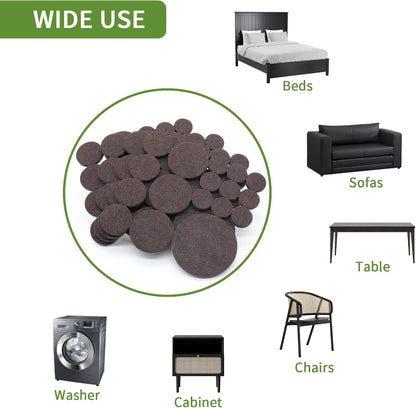 Felt Furniture Pads for Hardwood Floors 48 PCS, Furniture Pads, Floor Protectors for Hardwood Floors, Felt Pads for Furniture, Round, Dark Brown