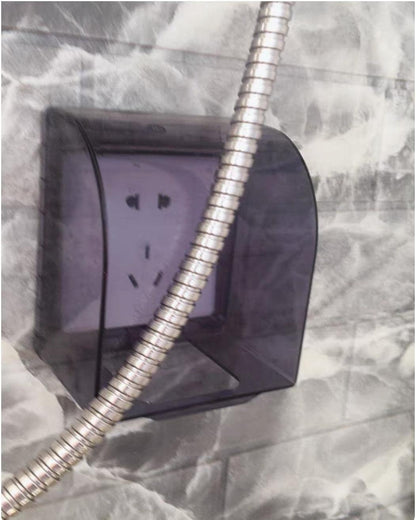 Fielect 2Pcs Weatherproof in Use Outlet Cover Plug Receptacle Protector for Retrofit Siding Construction Transparent 118 Type 210x100x47mm