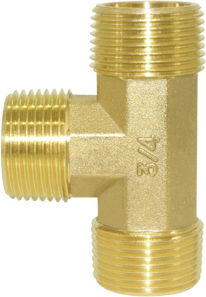 Joywayus 2PCS Brass 3/4" GHT Garden Hose Splitter Body Backyard 2 Way Y Shaped Swivel Connector Threaded Pipe Fitting Coupler Adapter with Washer