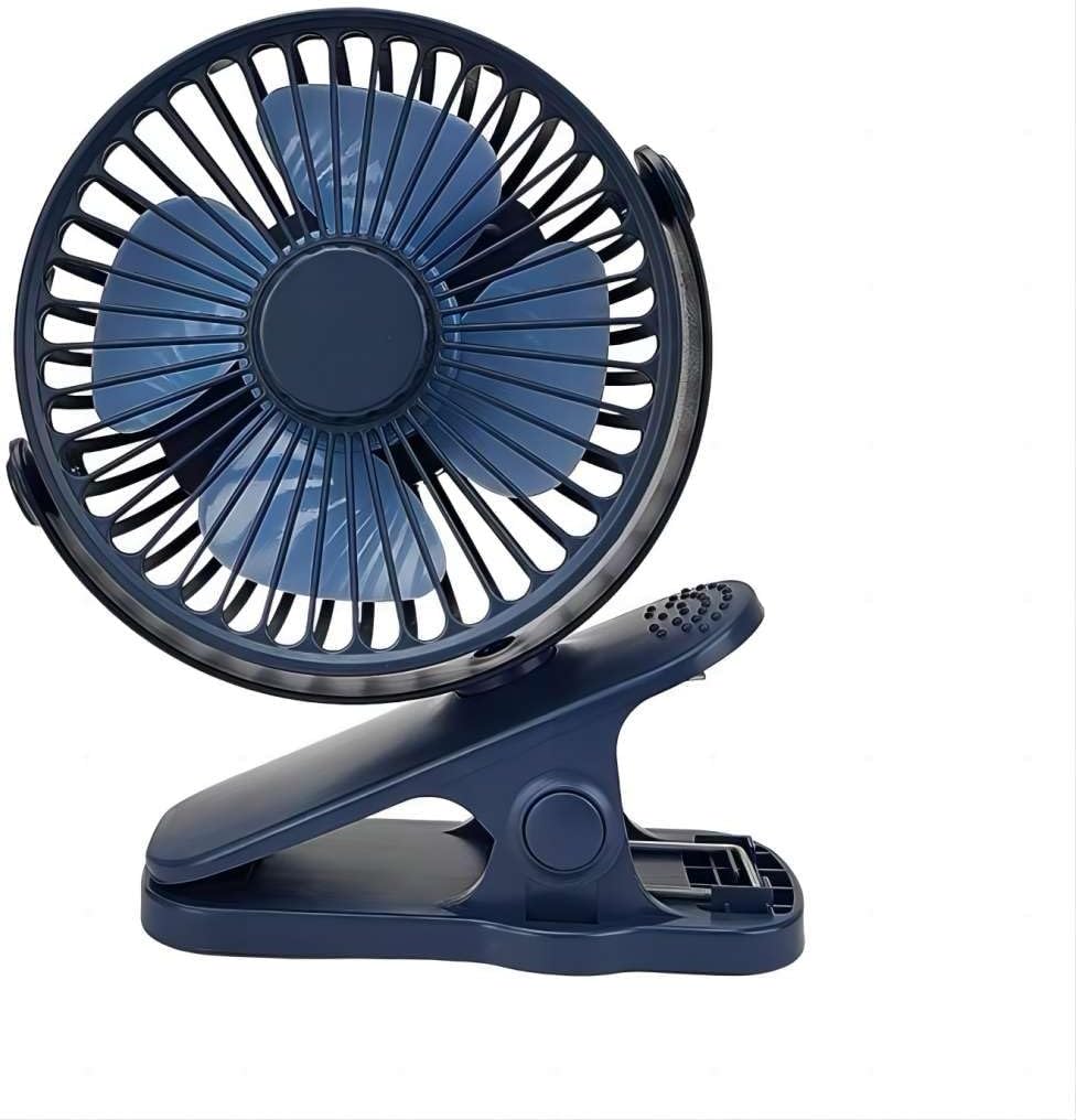 Compact USB Rechargeable Clip on Fan, 6 Inches Portable Personal Fan for Outdoors, Car Seat, Gym - Black