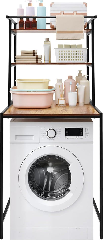 Over Washer and Dryer Shelves, 3 Tiers Laundry Room Shelves and Organizer Standing Shelf Bathroom Shelf Washing Machine Storage Shelf Freestanding Clothes Drying Rack