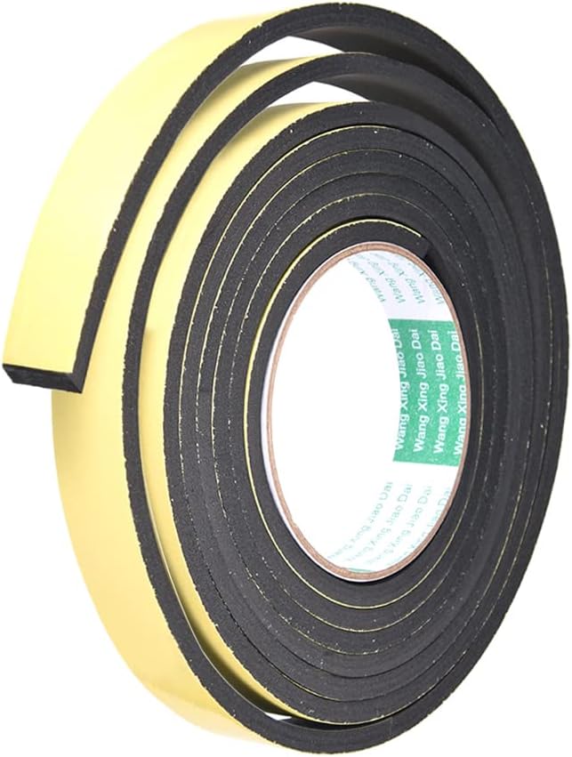 uxcell Sealing Foam Tape 5mm Wide 3mm Thick 4m/13ft Long, Self Adhesive Weather Strip for Window Door Insulation, Pack of 2
