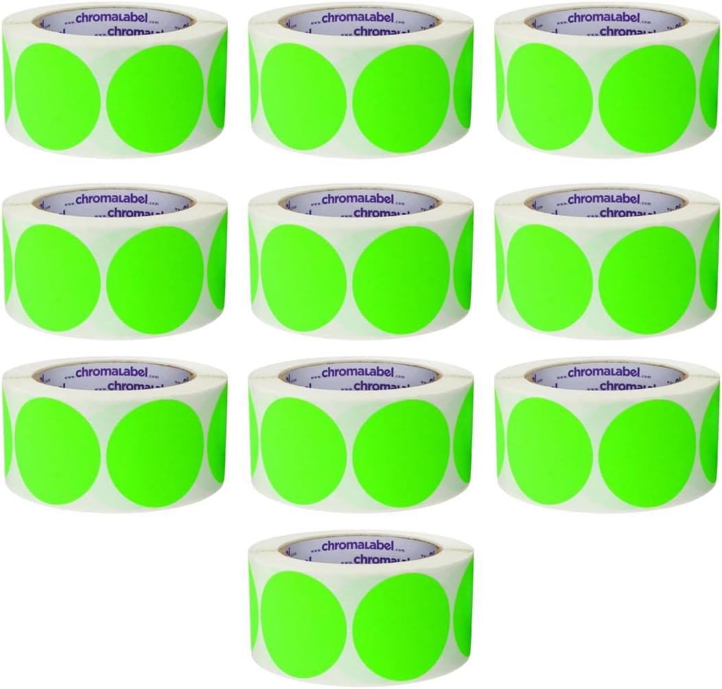 ChromaLabel 2 inch Color-Code Dot Labels | 500/Roll (Yellow)