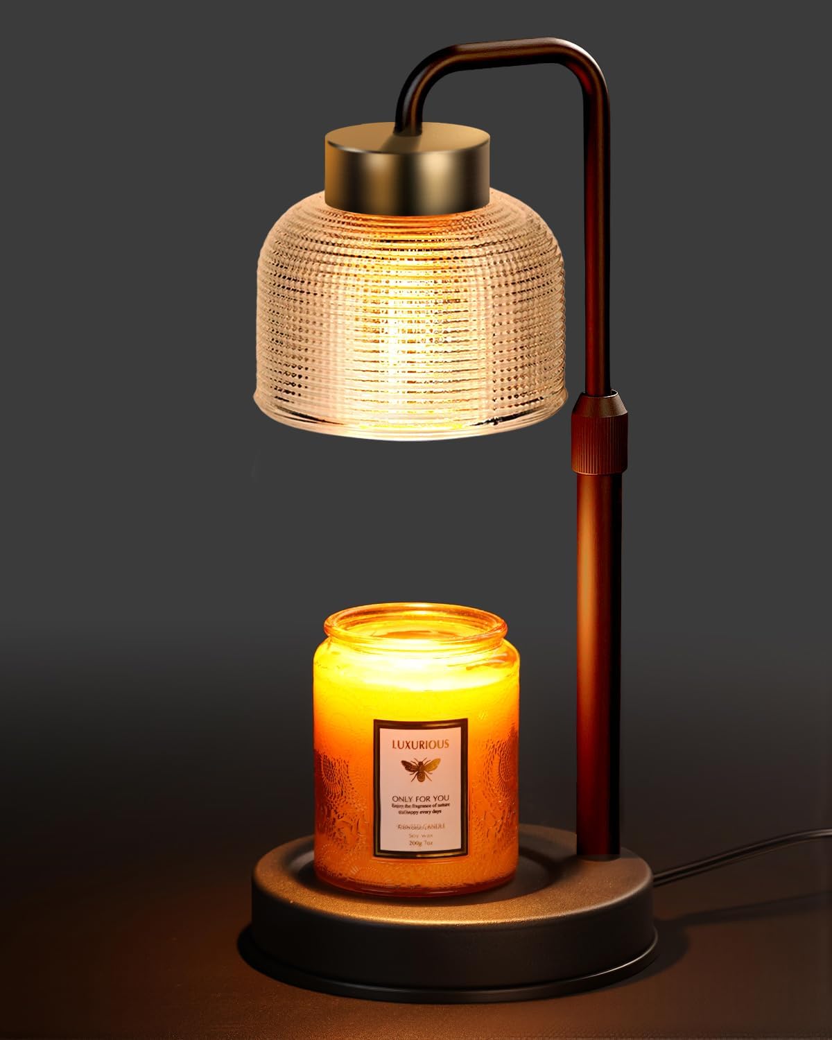 Candle Warmer Lamp Wood with Timer, Dimmable Electric Candle Lamp Warmer for Jar Candles, 2*35 Watt Bulb, Mothers Day Birthday Gifts for Women Men, Decorative Wooden Candle Lamp for Bedroom Home Decor