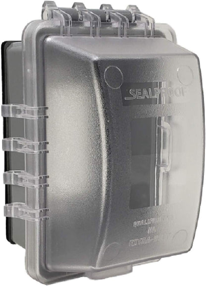 Sealproof 1-Gang Weatherproof In Use Outlet Cover | Horizontal/Vertical Outdoor Plug and Receptacle Protector, Lockable Bubble Cover, UL Extra Duty Compliant, 18 Configurations, Gray