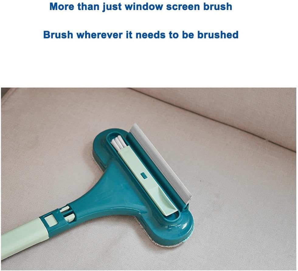 Window Screen Cleaning Brush, Double Sided Window Cleaning Brush and Scraper, Mesh Screen Cleaner,Multi-Purpose CleaningBrush for Patio, Door, Porch Screens