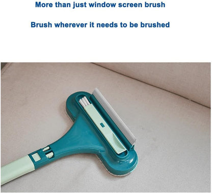 Window Screen Cleaning Brush, Double Sided Window Cleaning Brush and Scraper, Mesh Screen Cleaner,Multi-Purpose CleaningBrush for Patio, Door, Porch Screens