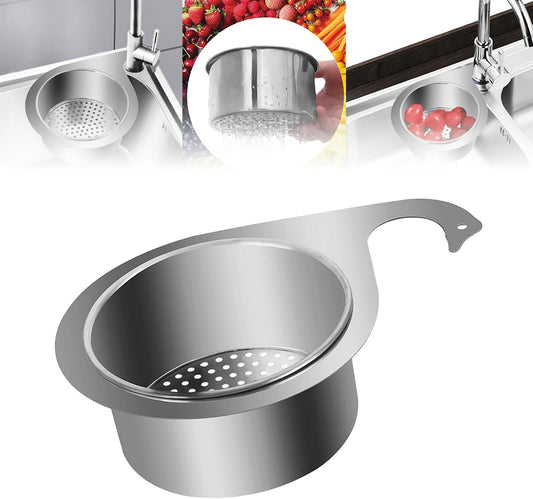 Stainless Steel Swan Sink Strainer Basket 5.5 Inch Kitchen Sink Draining Basket for Less Than 1.69in Diameter Faucet Swan Shaped Hanging Multi-Functional Corner Drain Filter Baskets