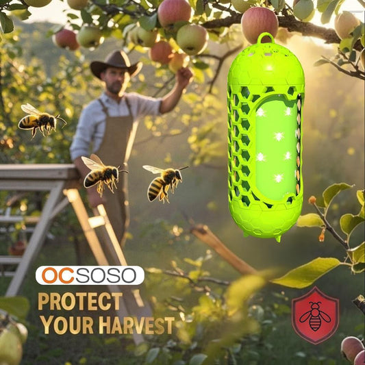 Wasp Traps for Outdoor Hanging,Reusable Sticky Trap for Flying Insects, Wood Bee Killer for Garden Patio Camping Picnic (2 Pack)