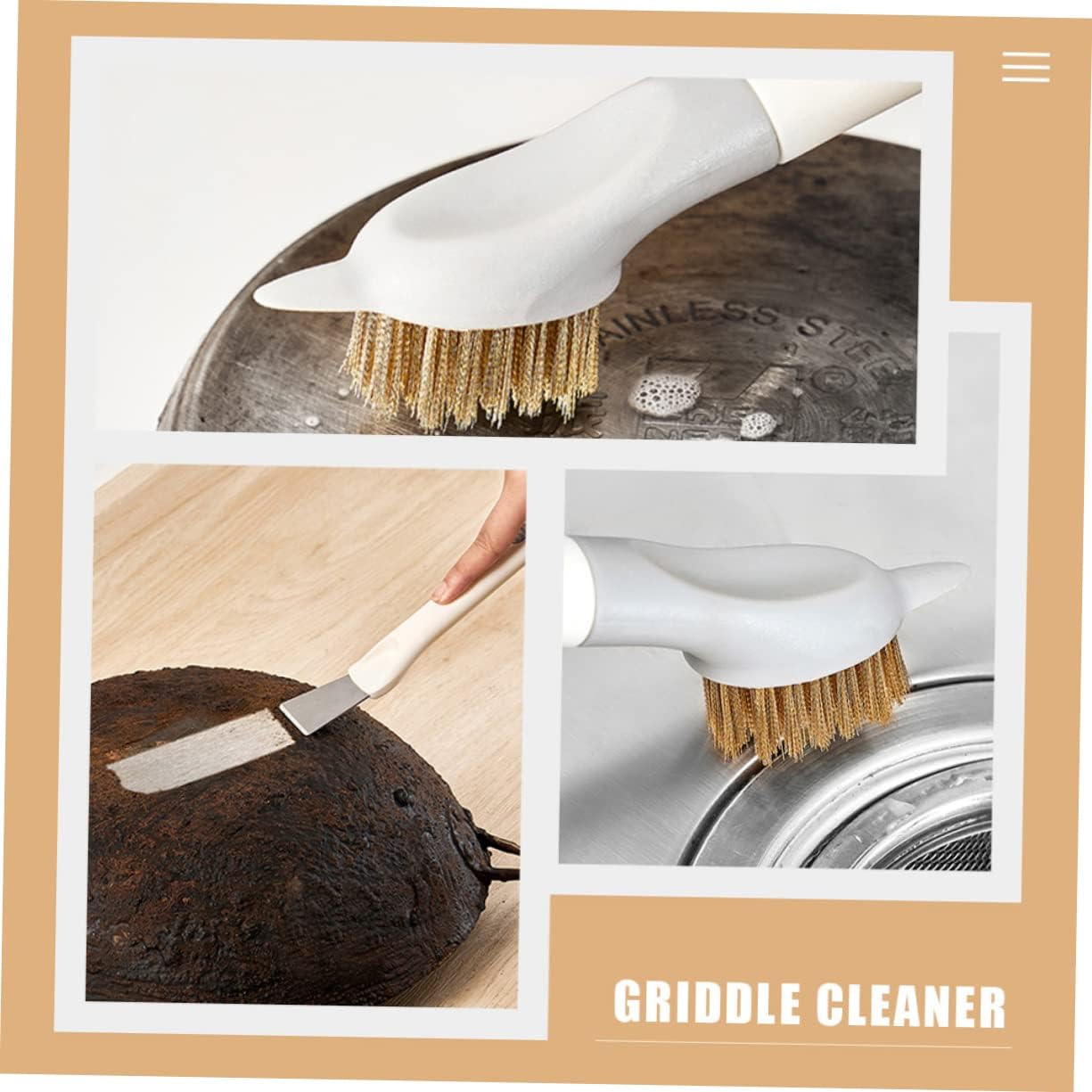 Stiff Bristle Brush for Gas Stove Cleaner Stove Cleaner Cleaning Brush for Cleaning Cooktop Scraper