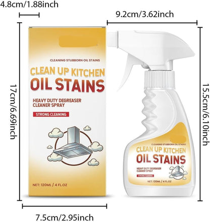 Heavy Duty Kitchen Degreaser Spray – 120ml Heavy Oil Stain Cleaner for Clean Up Kitchen Oil Stains, Multi Purpose for Microwave & Oven & Stove Top (with wash cloth) (1)