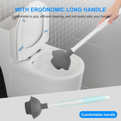 SetSail Toilet Brush and Plunger Set, Semi-Hidden Toilet Plungers Heavy Duty Toilet Bowl Brush and Holder for Bathroom Toilet Plunger and Brush Set for Deeply Cleaning - Black
