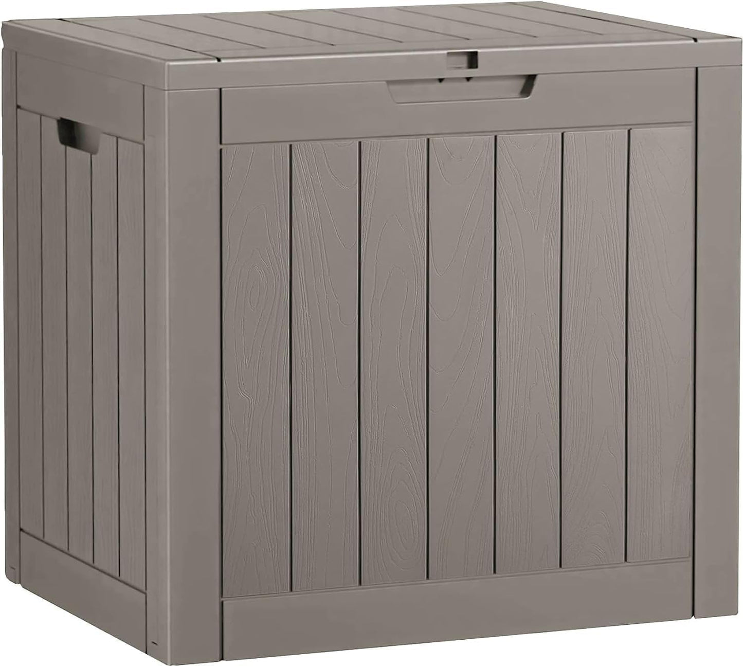 Outdoor Storage Box, 31 Gallon Resin Deck Boxes Outdoor Waterproof For Patio Furniture, Garden Tools, Pool Supplies, Lockable And UV Resistant (Rattan Gray)