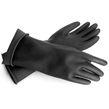 Black Rubber Gloves Extra Large, 22" Long Chemical Resistant Gloves, Waterproof Reusable Dishwashing Household Cleaning Safety Work Heavy Duty Industrial Rubber Glove, 1 Pair XXL