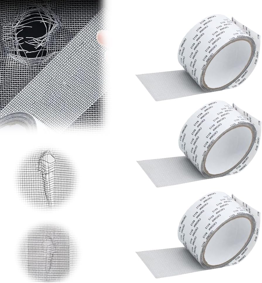 Moonboat Strong Adhesive Screen Repair Tape, 2024 Upgraded 2" x 80" Screen Repair Kit, Creative Screen Repair Tapes, Household Self-Adhesive Screen Window Repair Patch for Windows(Grey,1pcs)