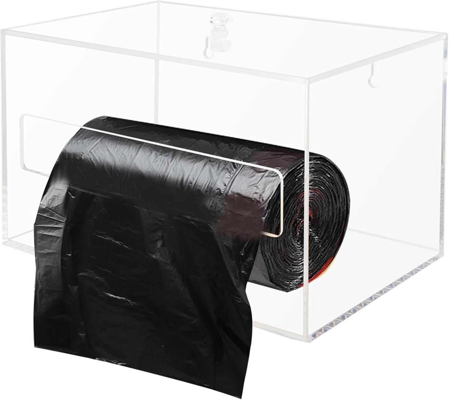 Trash Garbage Bag Roll Holder Dispenser Wall Mount Acrylic Storge Organizer
