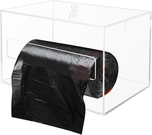 Trash Garbage Bag Roll Holder Dispenser Wall Mount Acrylic Storge Organizer