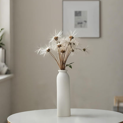 Ceramic Vase Set-3, Small Flower Vases for Decor, Modern Boho Farmhouse Style, Decorative Vases for Pampas Grass & Dried Flowers, Distressed Finish (Beige)