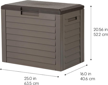 IRIS USA 35-Gallon Outdoor Deck Delivery Storage Box, Lockable & UV-Protected, Weather-Resistant Patio Storage for Cushions, Garden Tools & Packages, Waterproof Resin, Durable & Stylish Design - Beige