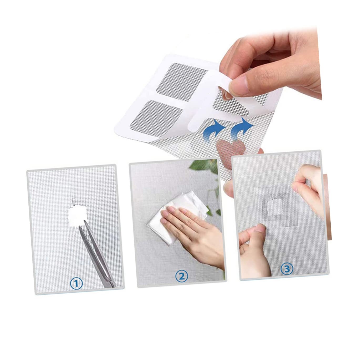 SOLUSTRE Window and Door Screen Repair Kit Screen Patch Repair Kit 20pcs Screen Tape Mesh Repair for DIY